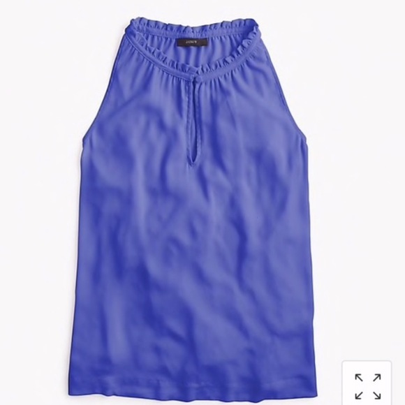J Crew Periwinkle Blue Ruffle Work Tank Top - Picture 3 of 5